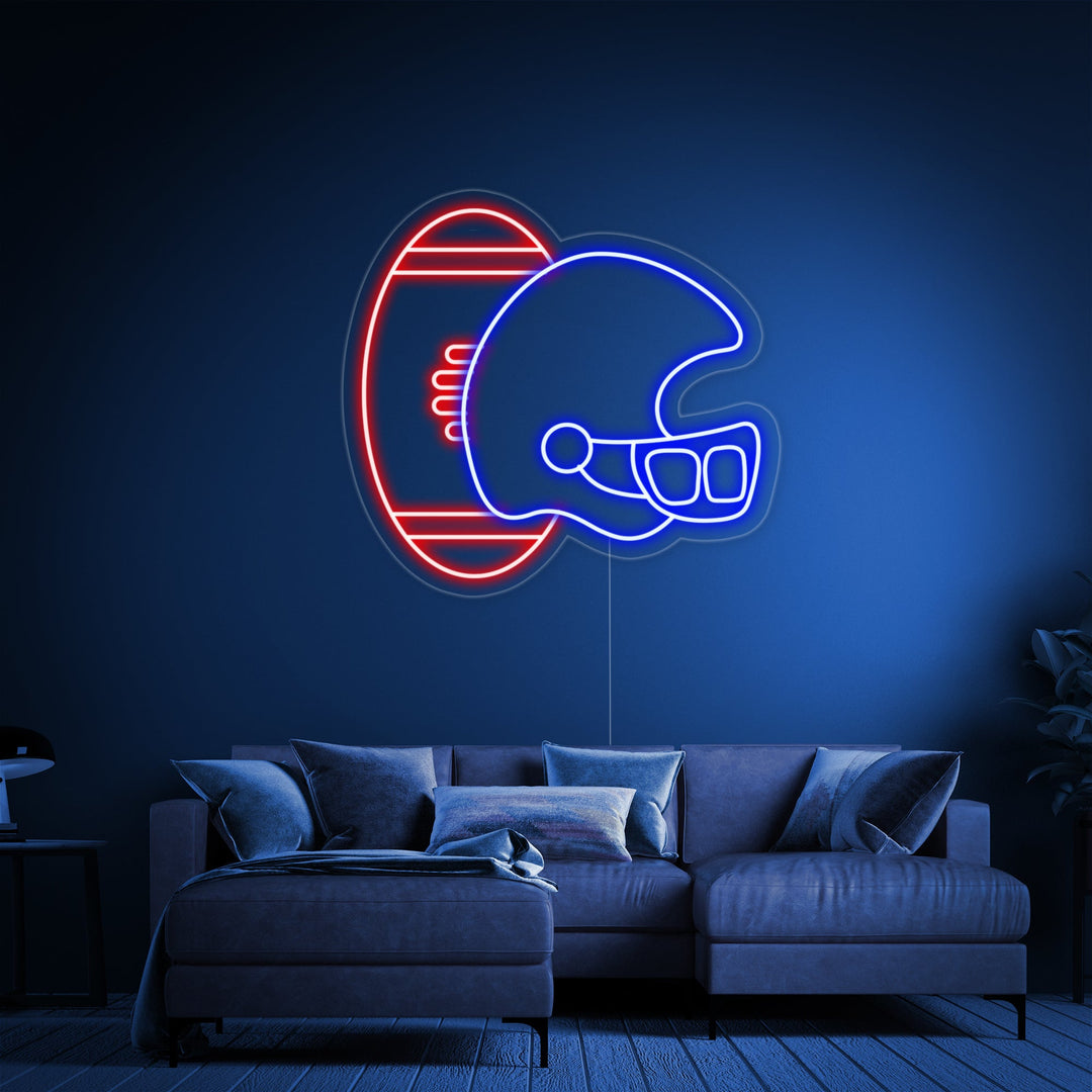 "Cowboy Football Helmel" Neon Sign