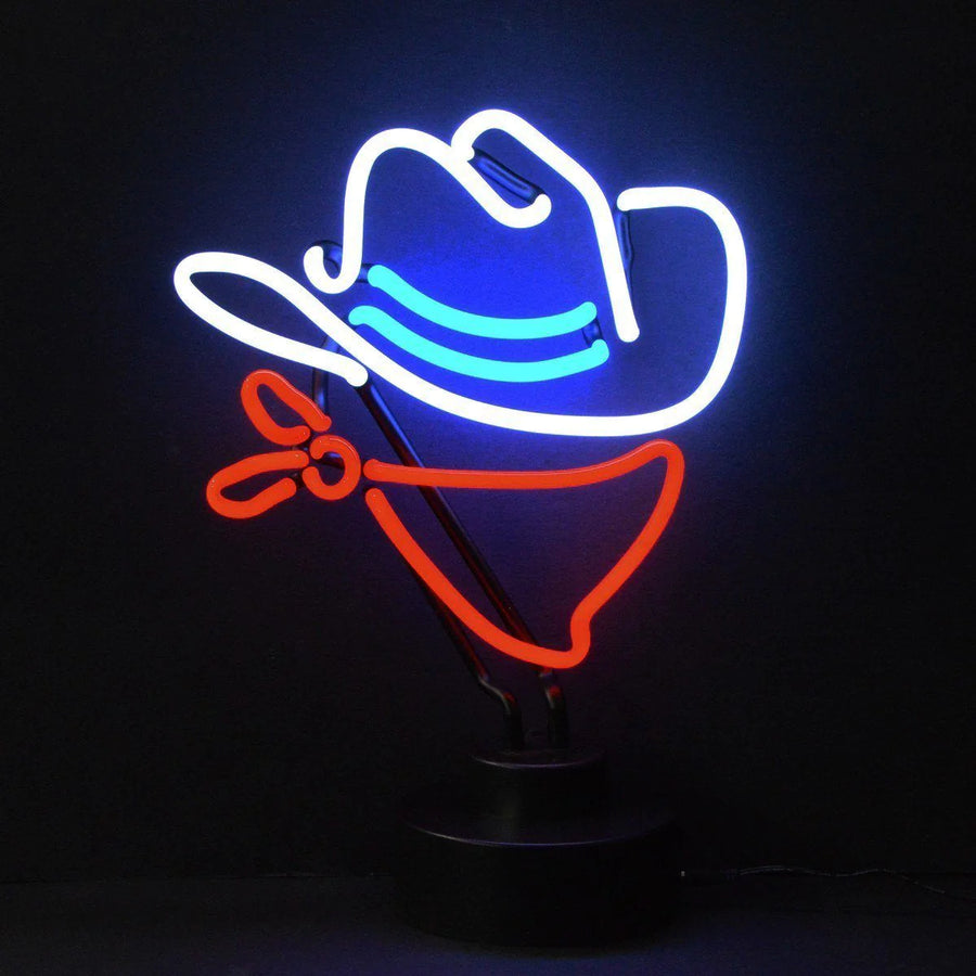 "Cowboy" Table Neon Sign, Glass Neon Sign