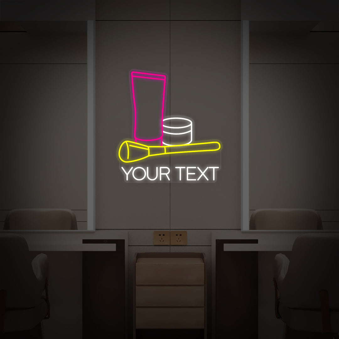 "Custom Cosmetic Makeup Beauty Salon" Neon Sign