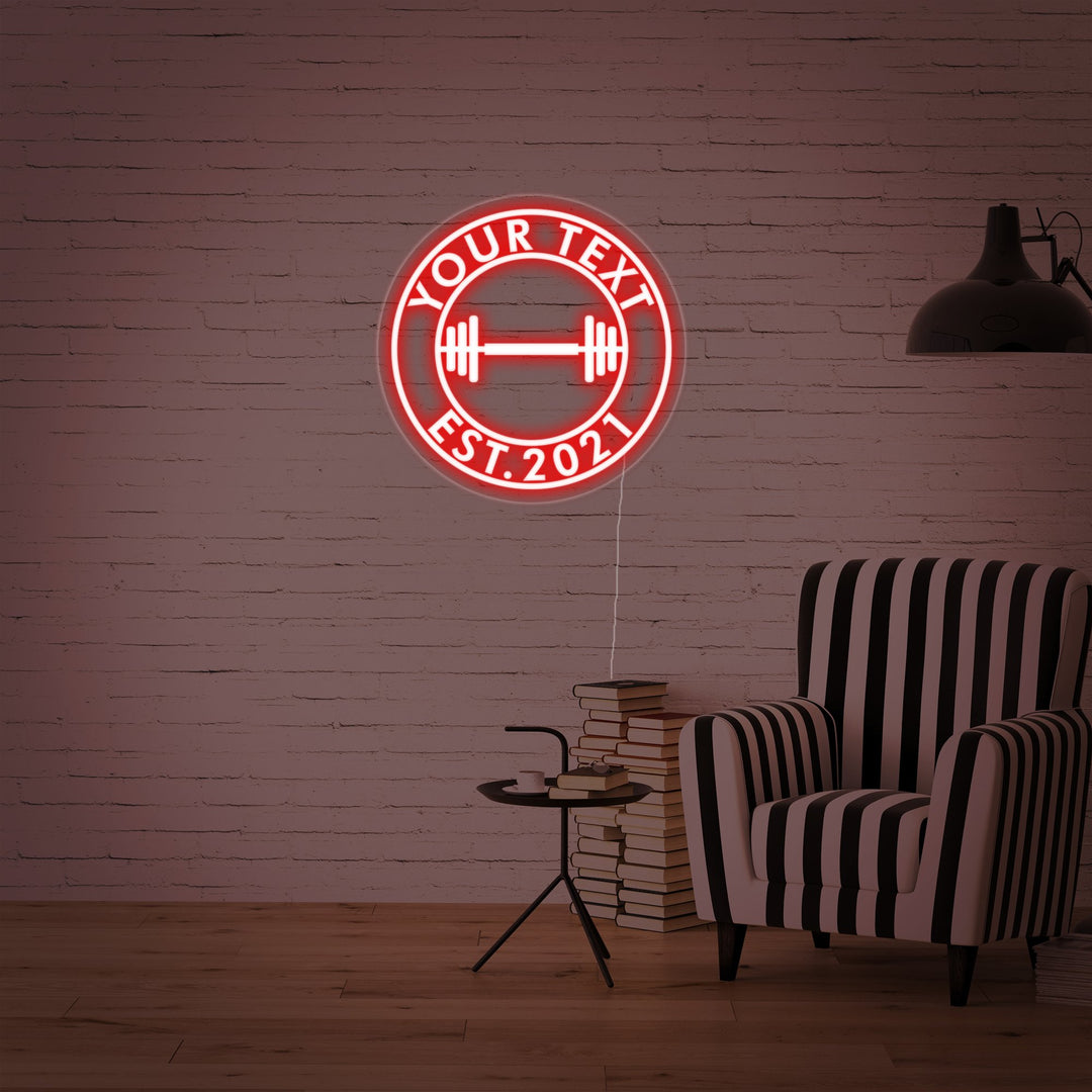 Custom Gym Logo Neon Sign, Custom Fitness Neon Sign, Custom Home Gym Neon Sign