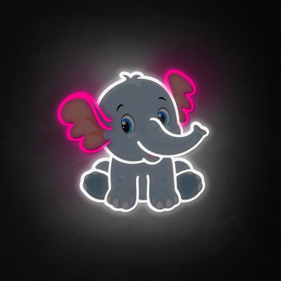 "Elephant,Kids Room" Neon Like Sign