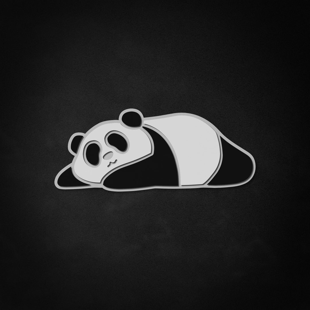 "Cute Lazy Panda" Neon Like Sign