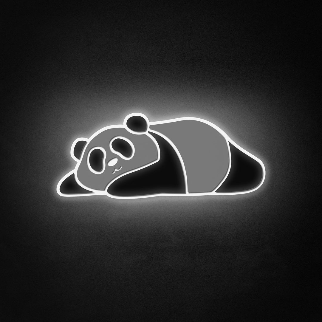 "Cute Lazy Panda" Neon Like Sign