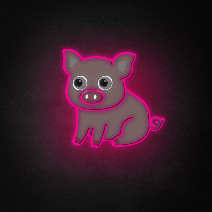 "Cute Pig" Neon Like Sign