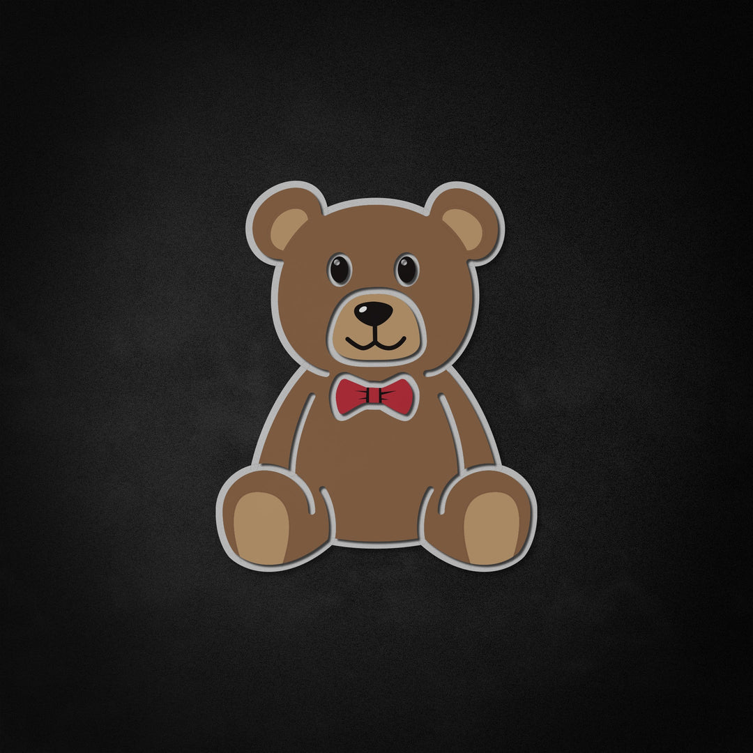 "Cute Teddy Bear" Neon Like Sign