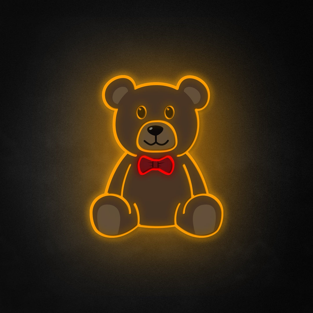 "Cute Teddy Bear" Neon Like Sign