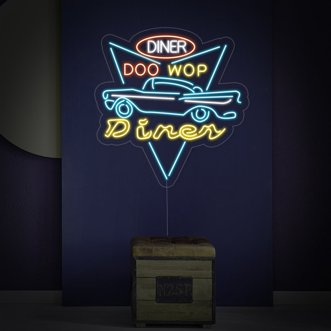 "DINER DRIVE THROUGH" Neon Sign, Diner Neon Sign, Garage Neon Sign