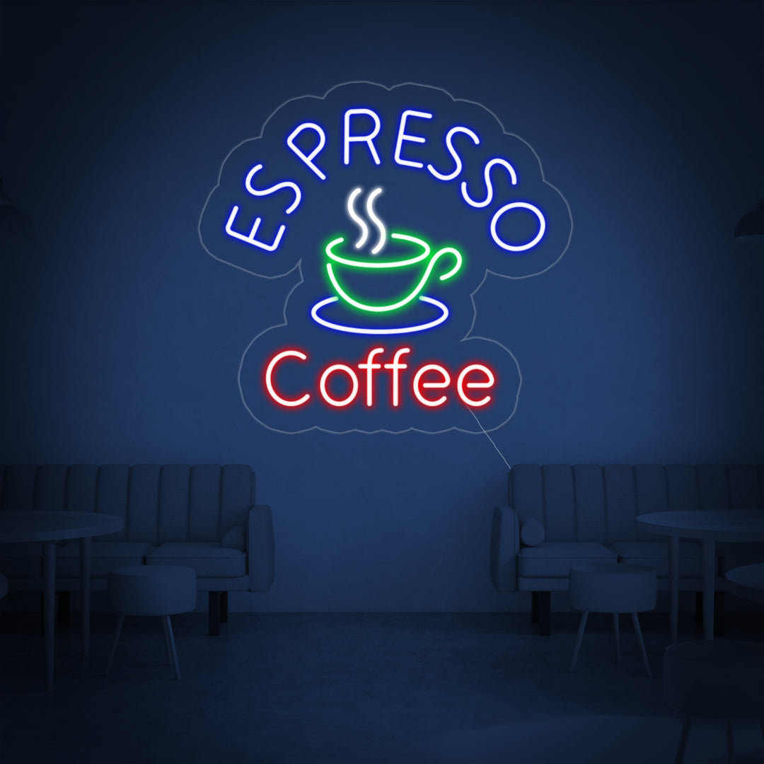 "Espresso Coffee" Neon Sign, Espresso Neon Sign, Coffee Neon Sign