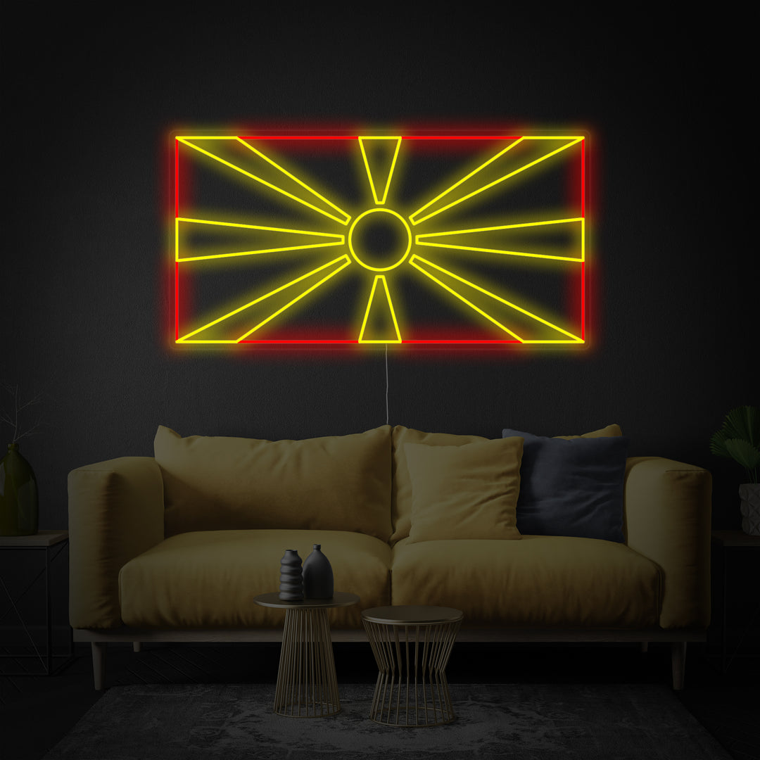 "Flag of North Macedonia" Neon Sign
