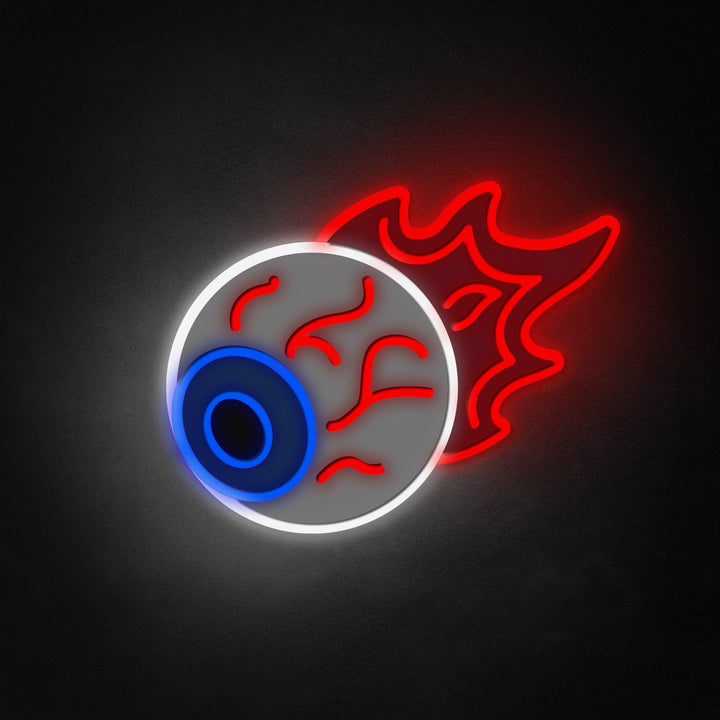 "Flaming Eyeball" Neon Like Sign