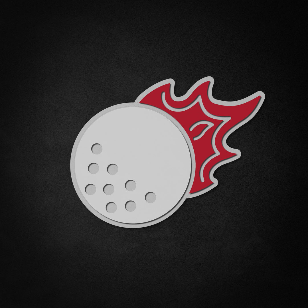 "Flaming Golf Ball" Neon Like Sign