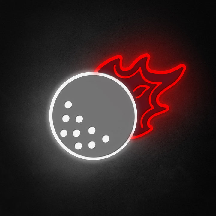 "Flaming Golf Ball" Neon Like Sign