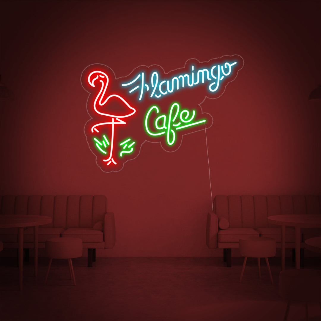"Flamingo Cafe" Neon Sign, Coffee Neon Sign, Cafe Neon Sign