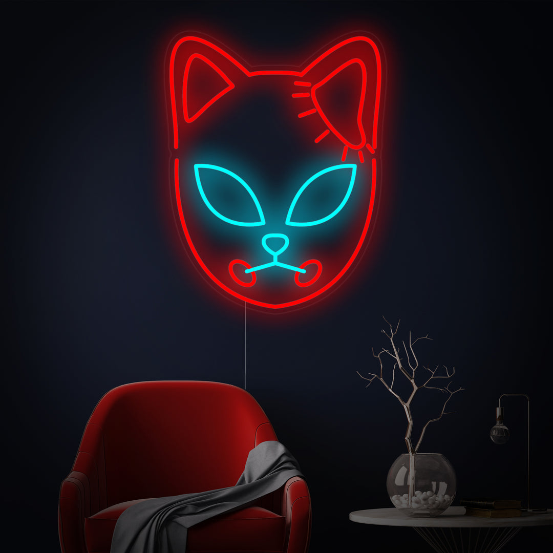 "Fox Mask Manga Anime" Neon Sign