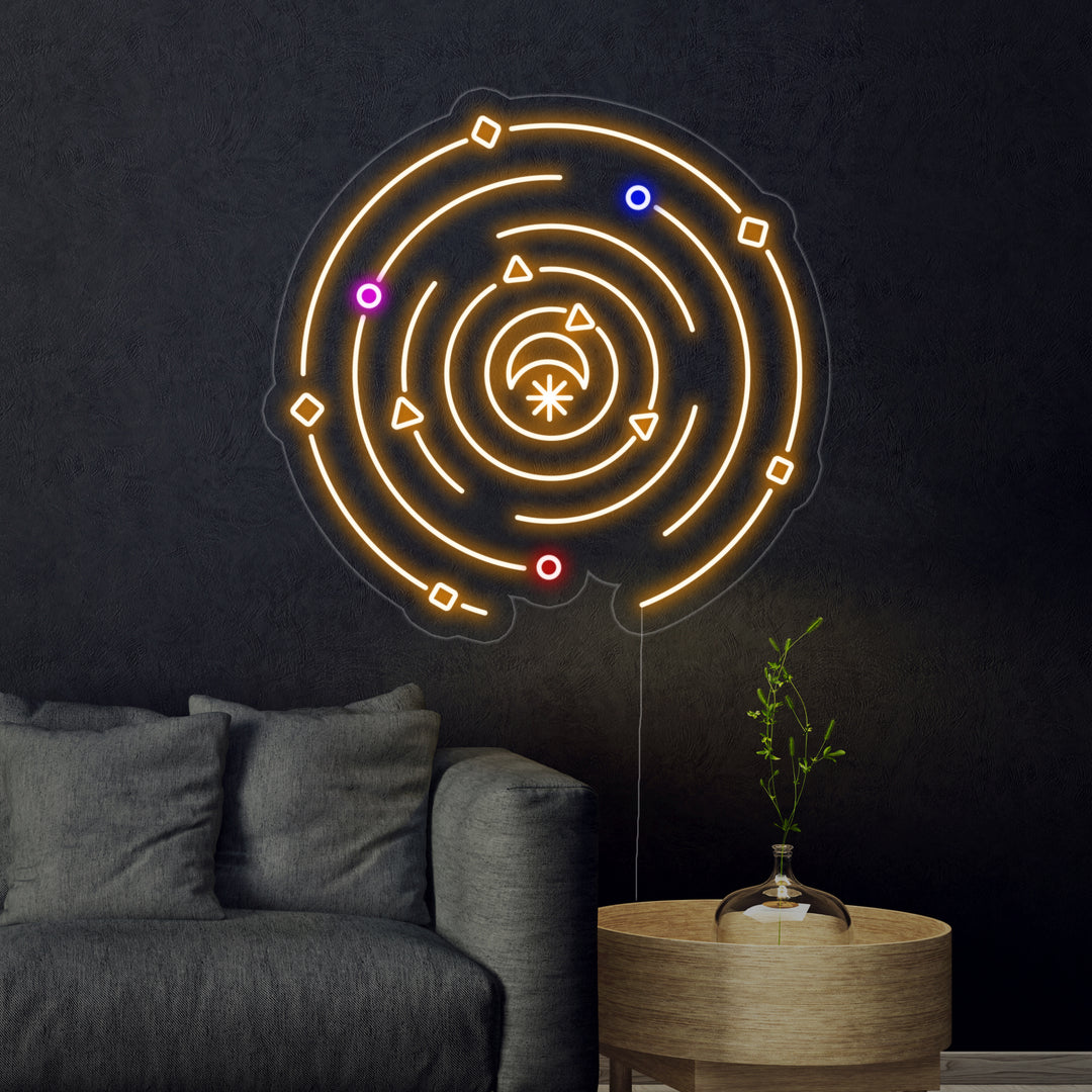 "Galaxy Sun Star Moon" Neon Sign