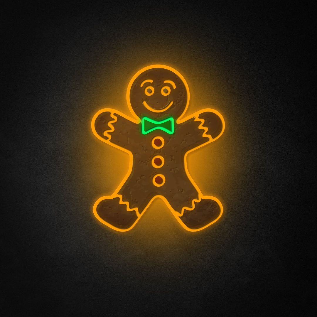 "Gingerbread Man Cookie" Neon Like Sign