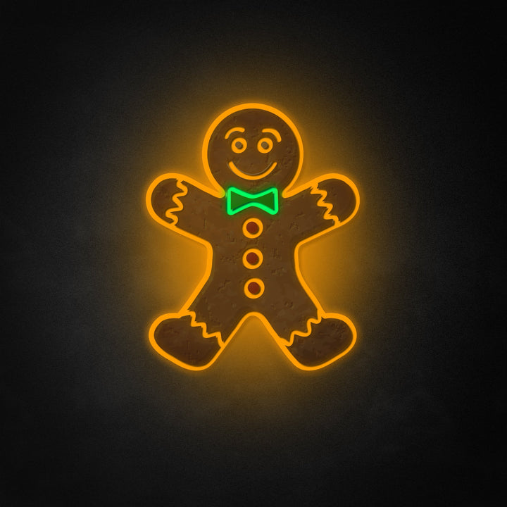 "Gingerbread Man Cookie" Neon Like Sign