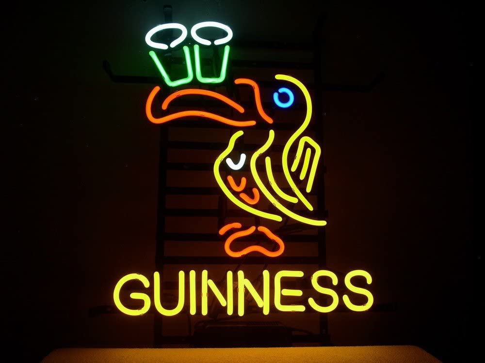 Guin Irish Beer Neon Sign, Guin Neon Bar Sign, Real Glass Neon Sign