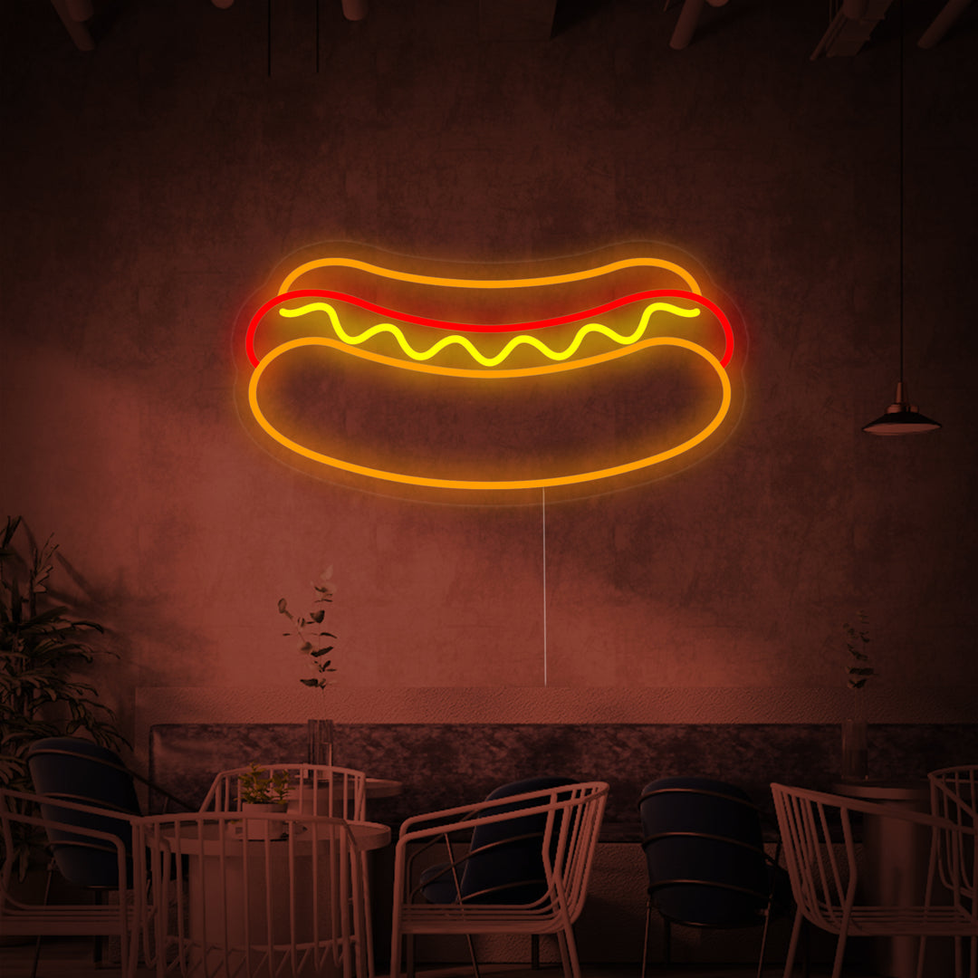 "Hotdog Hot Dog Restaurant Food" Neon Sign