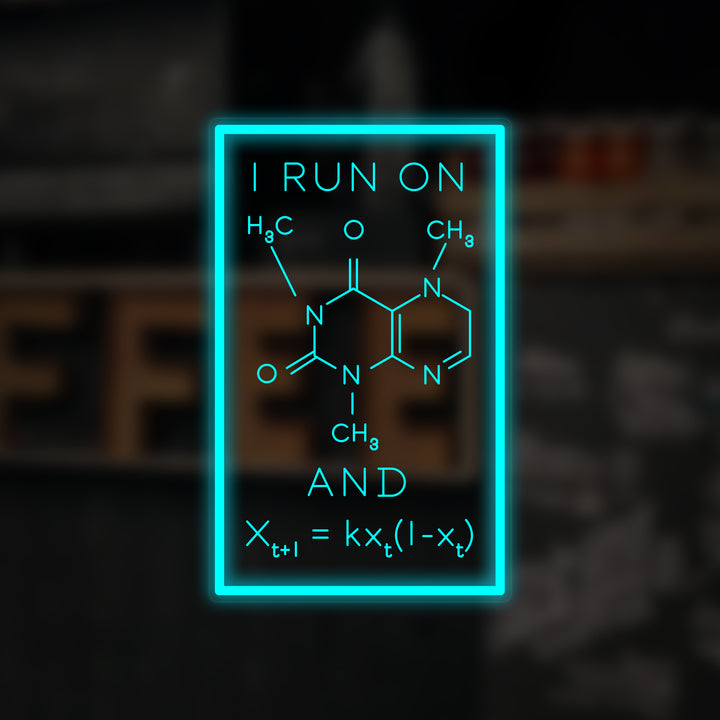 "I Run On Caffeine Formula" Mini Neon Sign
