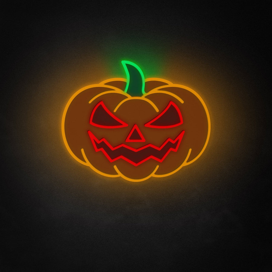 "Jack O Lantern With Witch Hat" Neon Like Sign