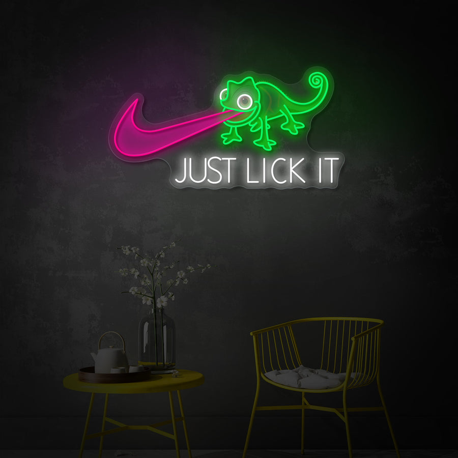 "Just Lick It" UV Print LED Neon Sign