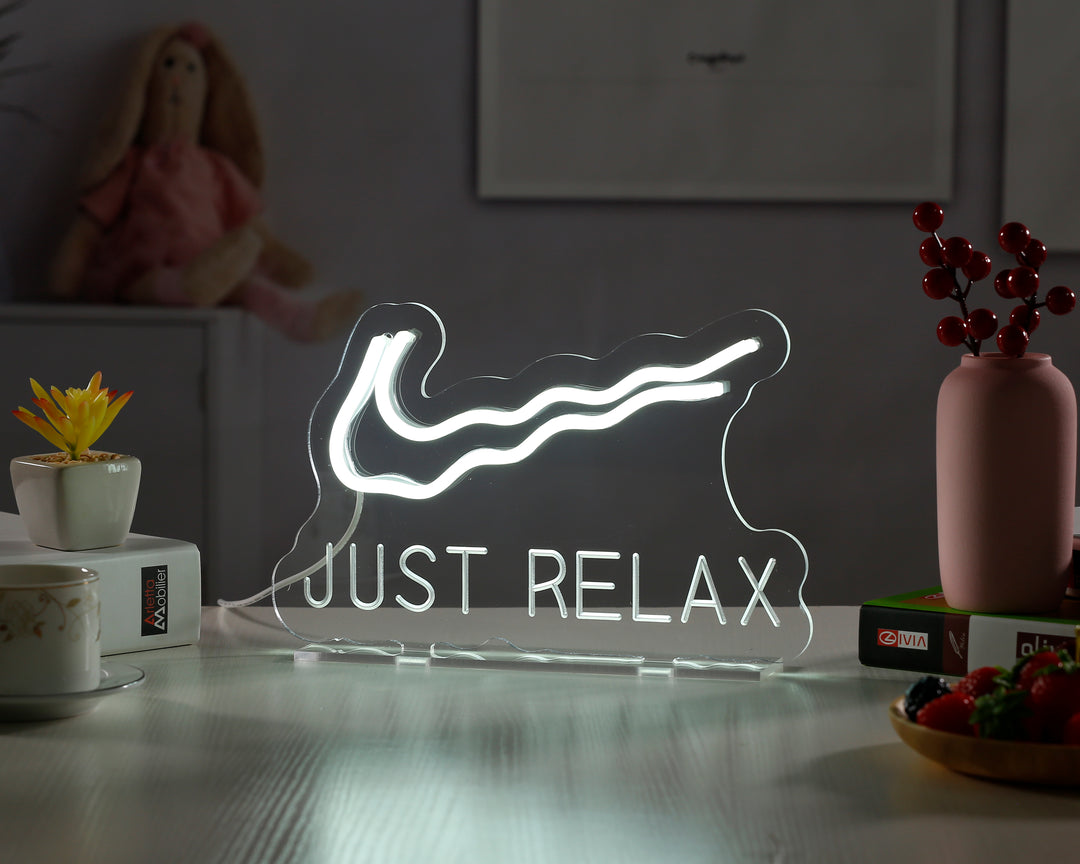 "Just Relax" Desk LED Neon Sign