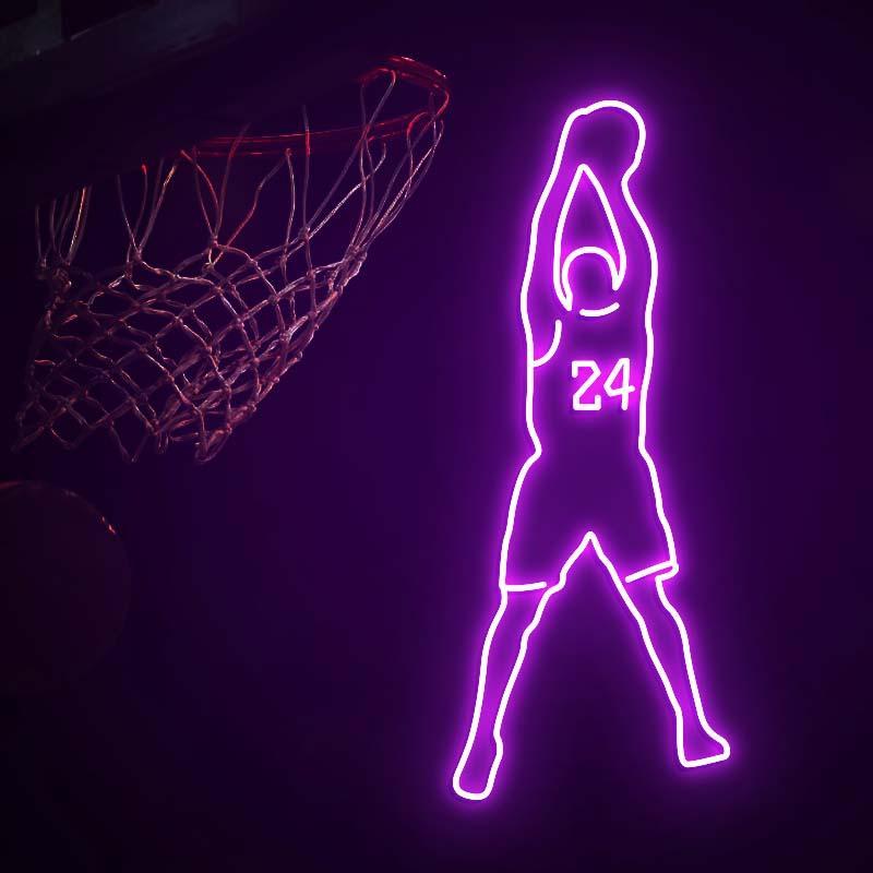 "KOBE24" Neon Sign, Basketball Neon Sign, Basketball Wall Art
