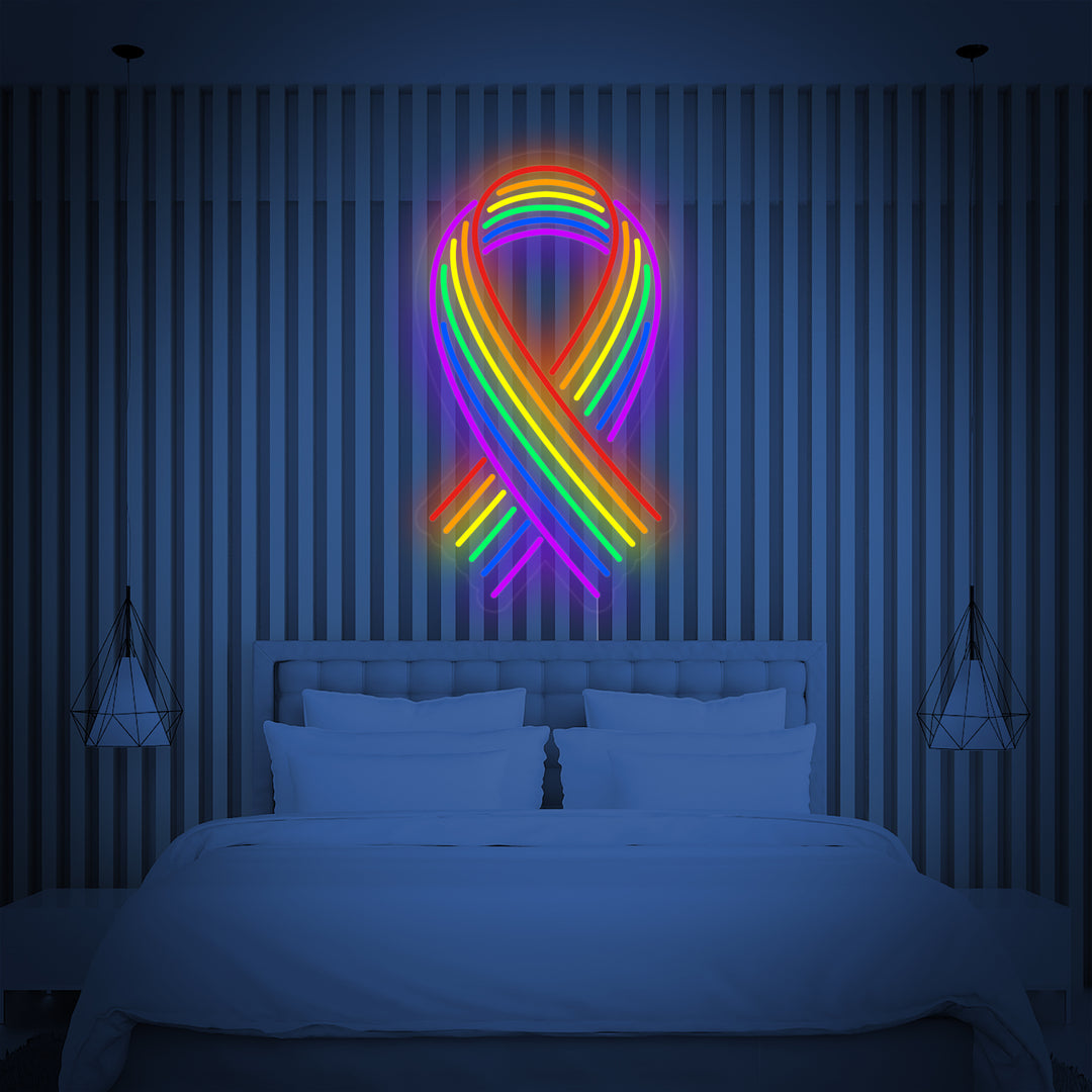 "LGBT Ribbon Rainbow" Neon Sign