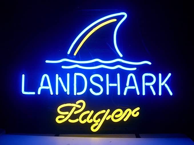 "Landshark Lager Beer" Neon Sign, Landshark Neon Sign, Landshark Bar Neon Sign