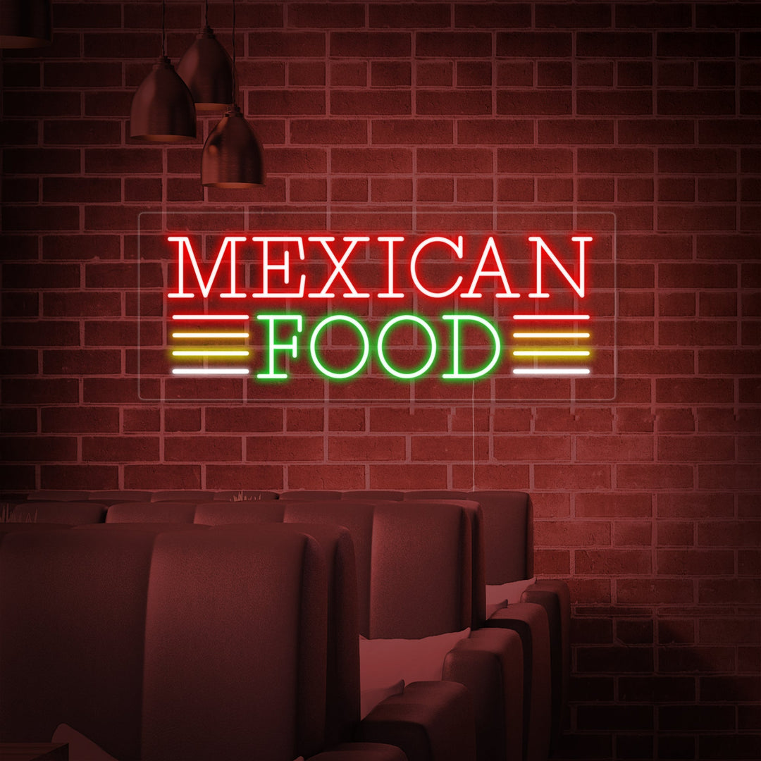 "MEXICAN FOOD" Neon Sign, Mexican Restaurant Neon Sign