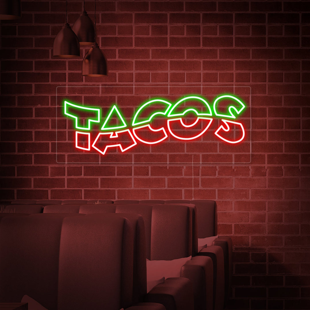 "MEXICAN TACO" Neon Sign, Mexican Food Neon Sign