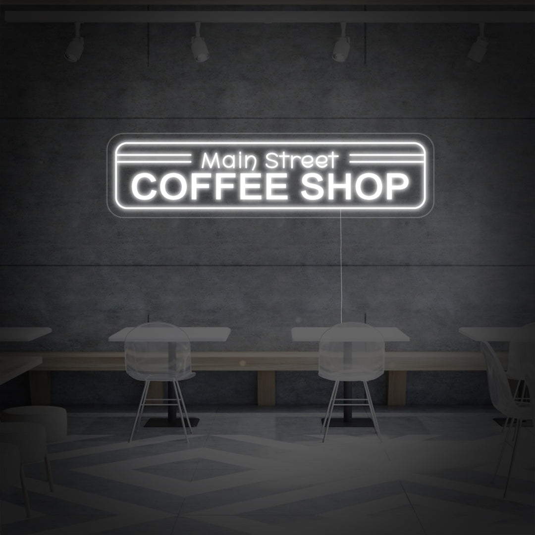 "Main Street Coffee Shop" Neon Sign