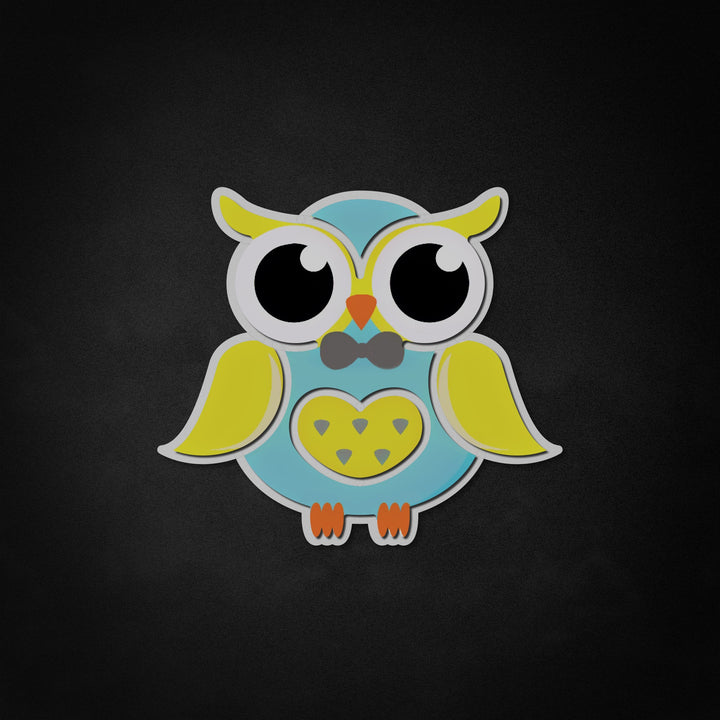 "Bow Tie Owl" Neon Like Sign