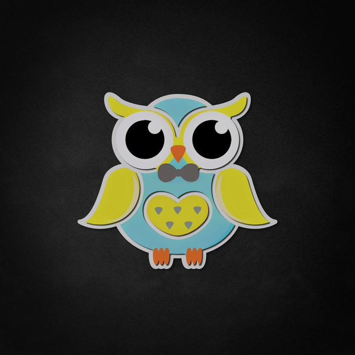 "Bow Tie Owl" Neon Like Sign
