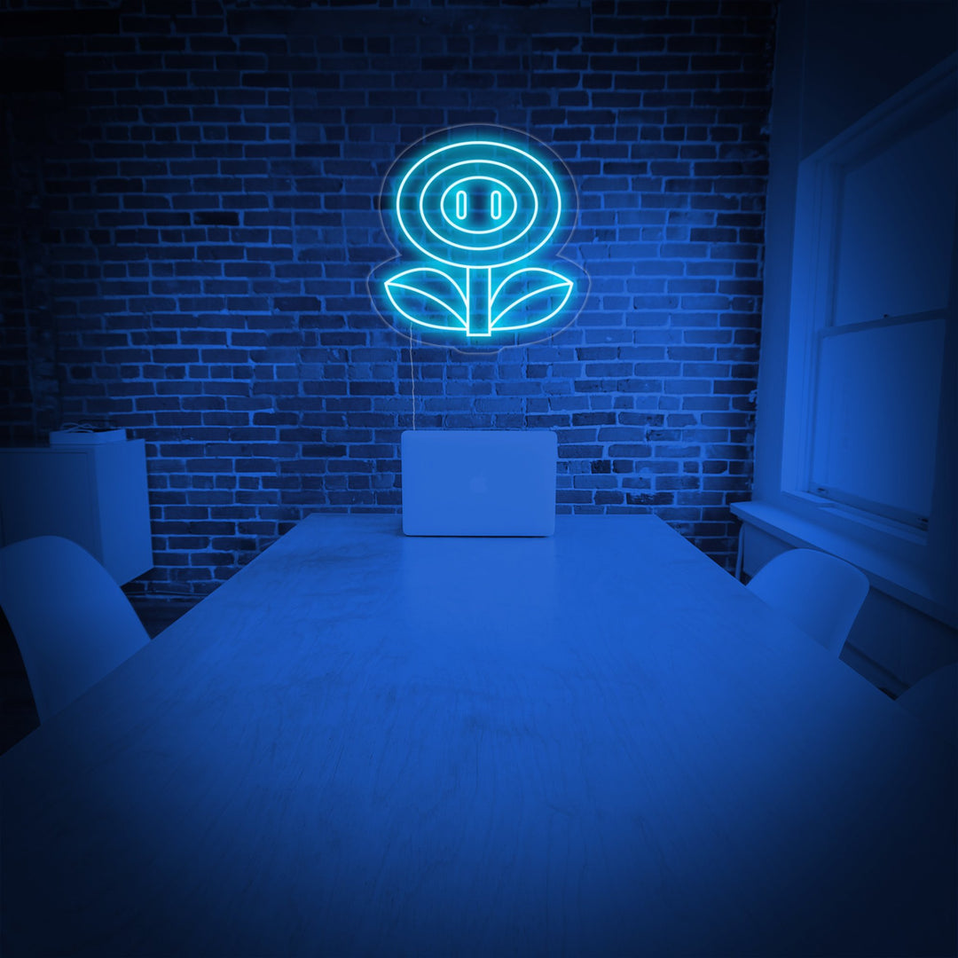 "Flower Power, Mario Decor" Neon Sign