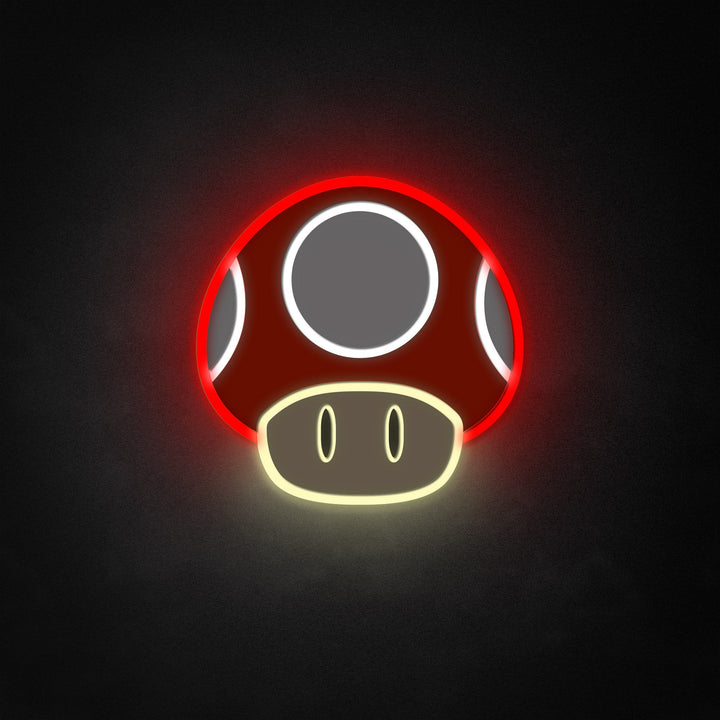 "Mario Super Mushroom" Neon Like Sign