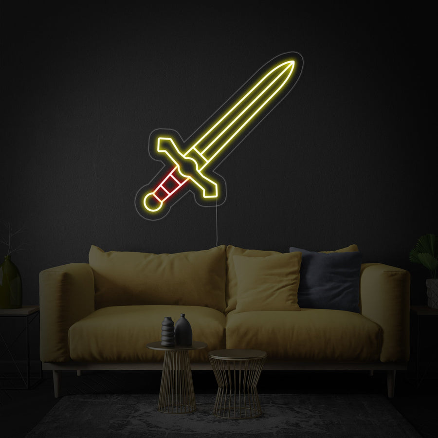 "Metal Dagger Knight Sword" Neon Sign