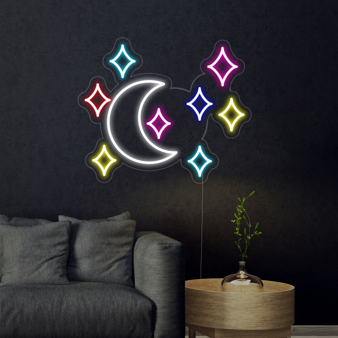 "Moon Star" Neon Sign