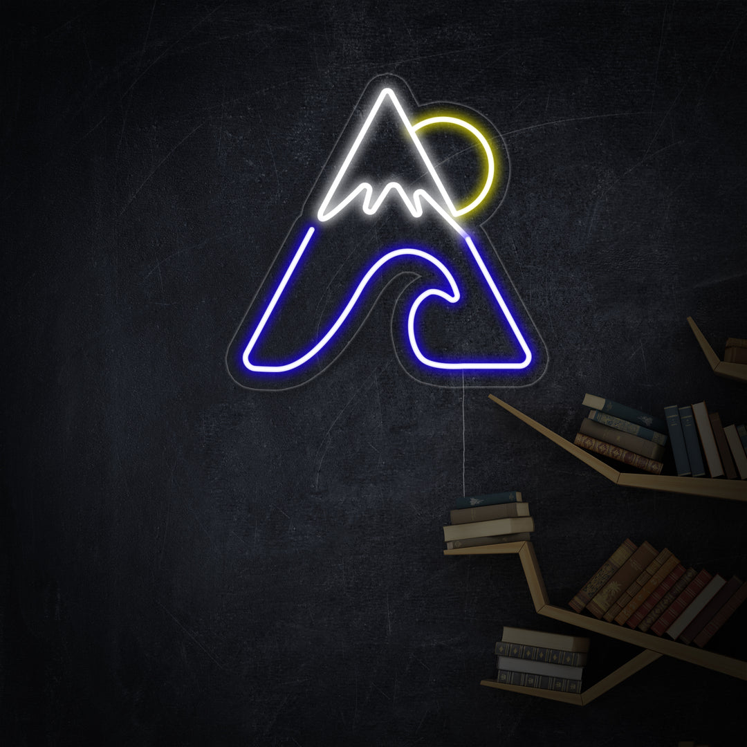 "Mountain Sea Sun" Neon Sign