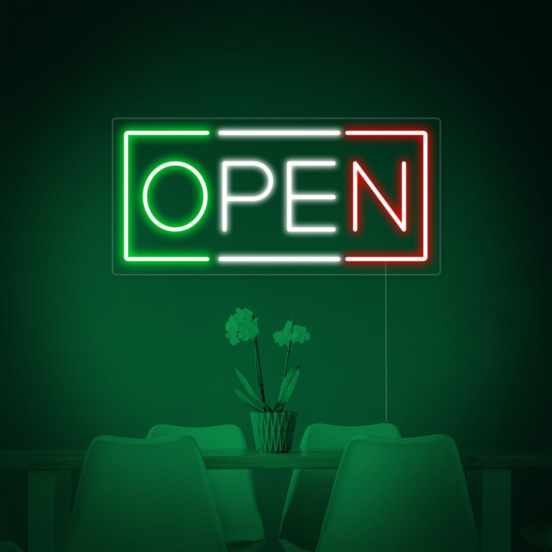 "OPEN ITALIAN RESTAURANT" Neon Sign