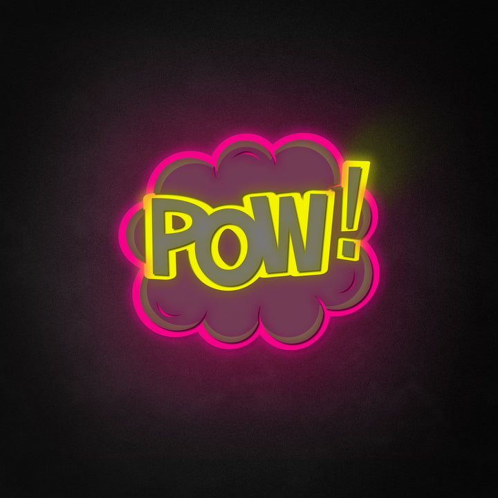 "POW" Neon Like Sign