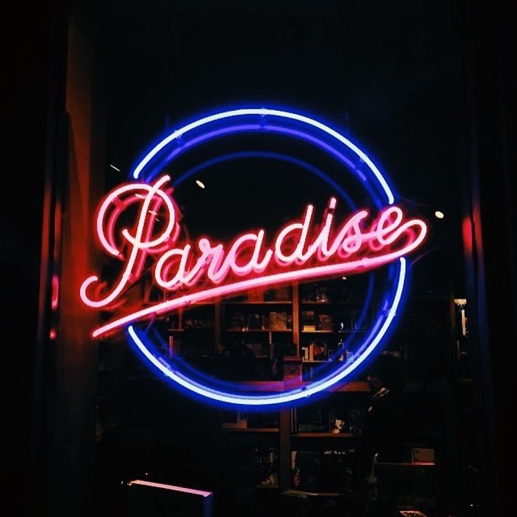 "Paradise Bar" Neon Sign, Vintage Bar Neon Sign, Retro Bar Glass Neon Sign