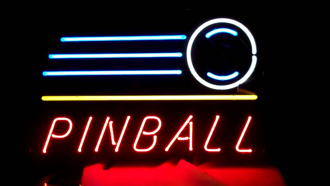"Pinball Shop Open" Neon Sign, Pinball Neon Sign, Pinball Wall Decor
