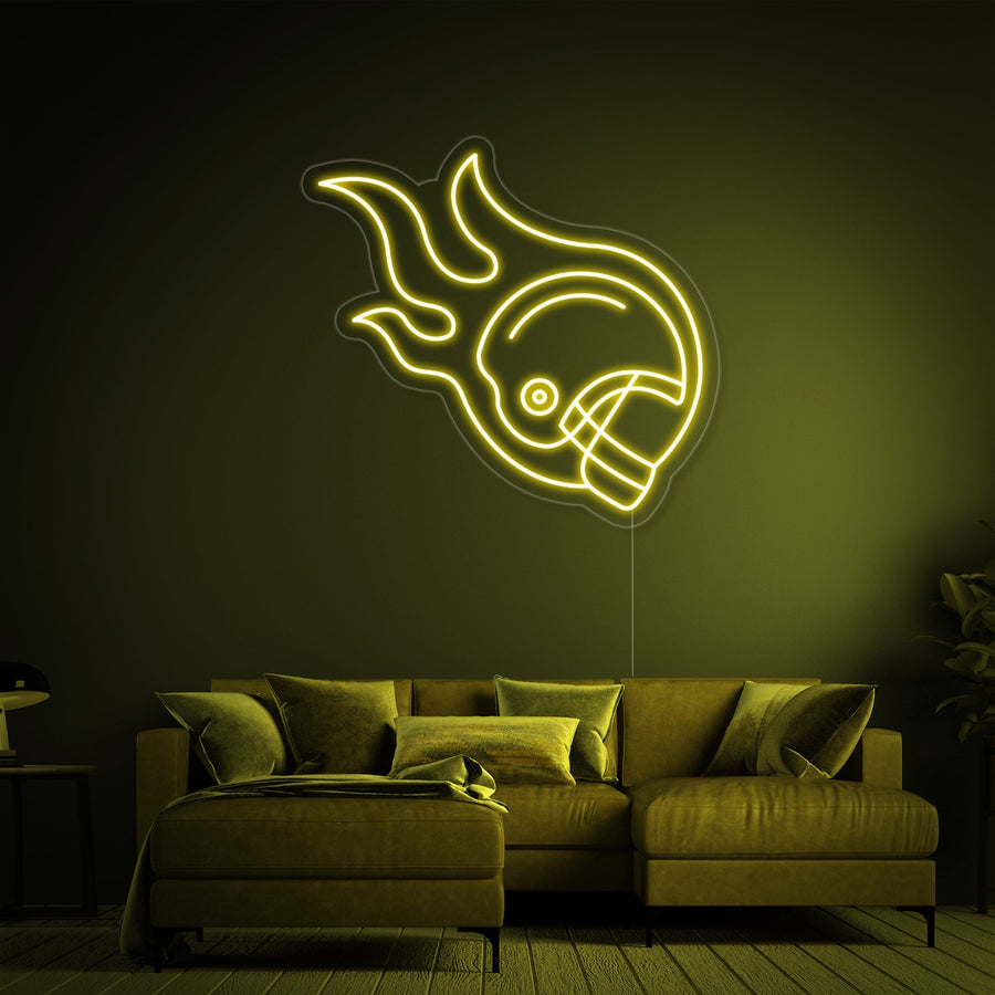"Rugby Players Helmet" Neon Sign