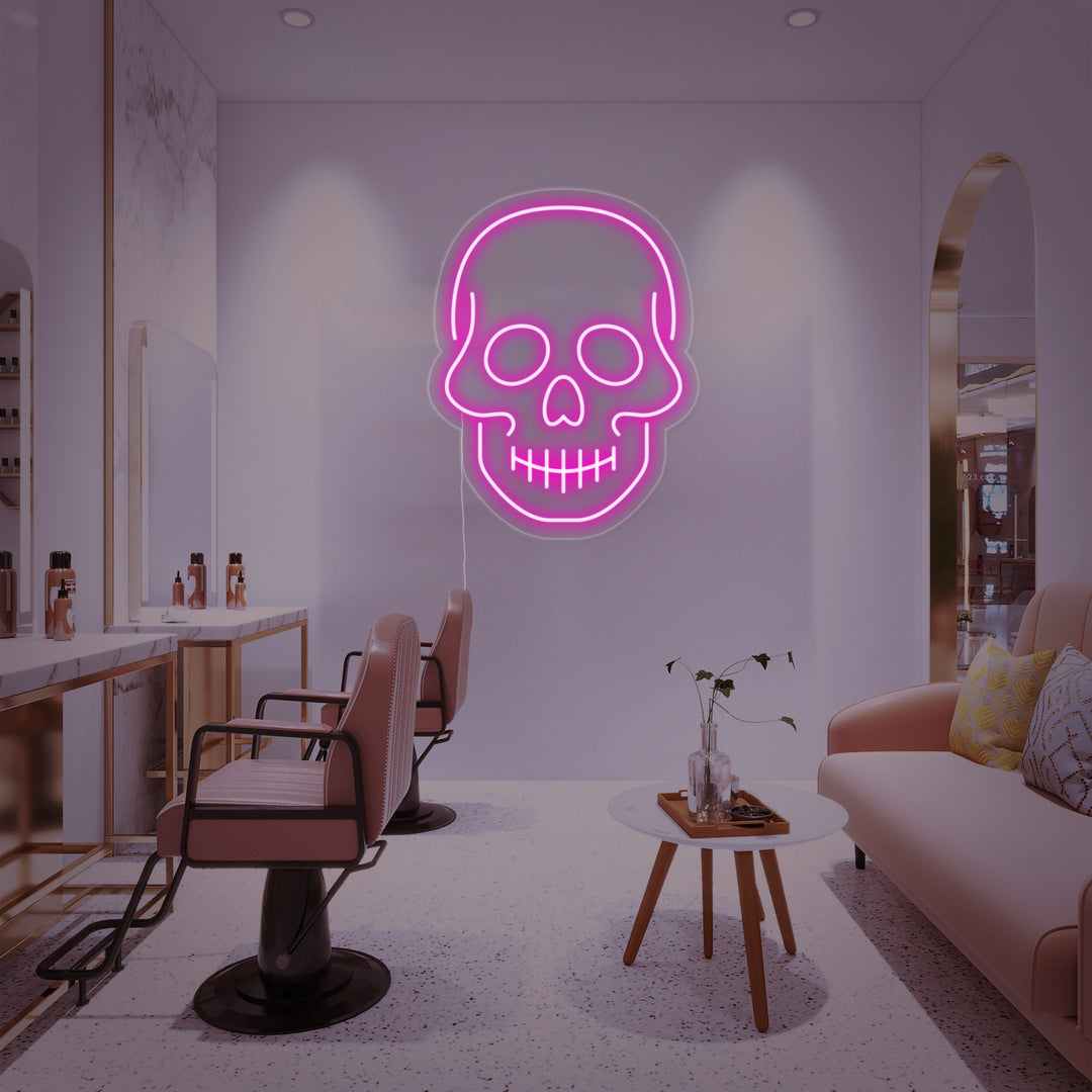 "Skull" Neon Sign, Tattoo Neon Sign, Tattoo Wall Decor