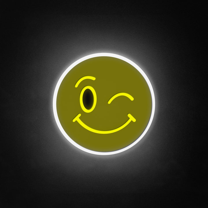 "Smile With Winking Eyes" Neon Like Sign