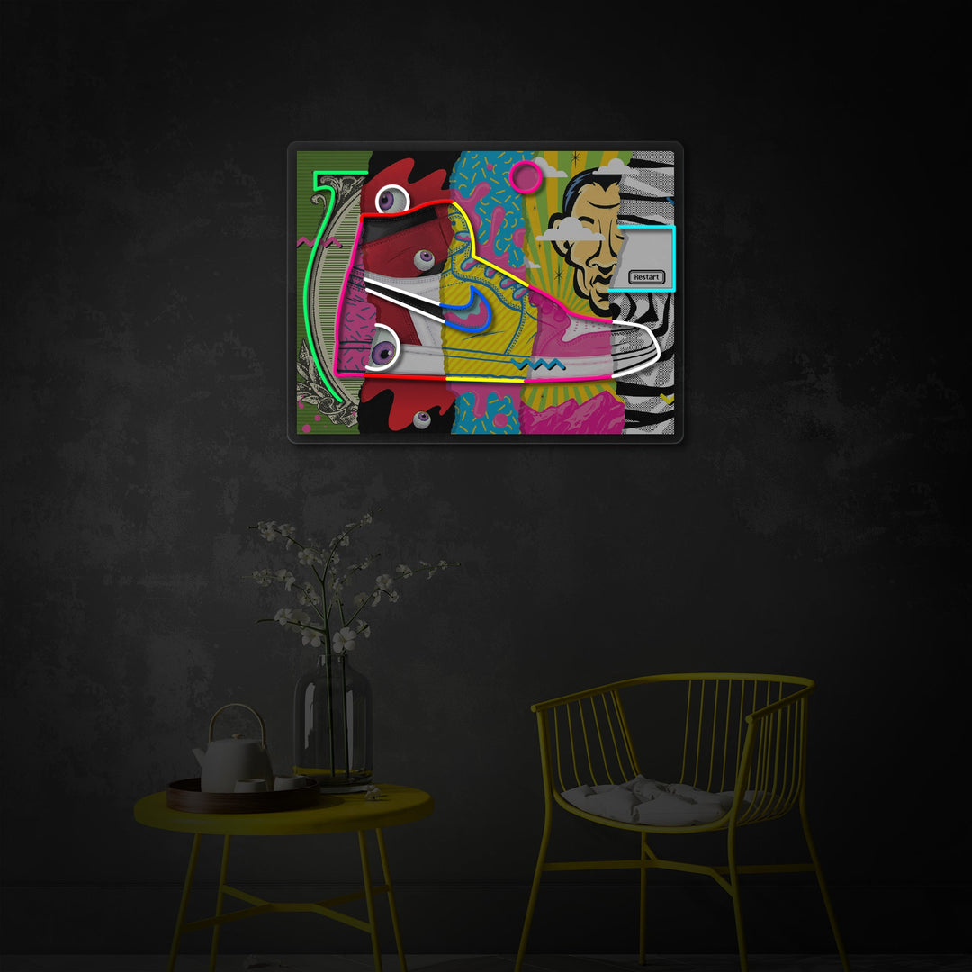 "Sneaker Pop Art" UV Print LED Neon Sign