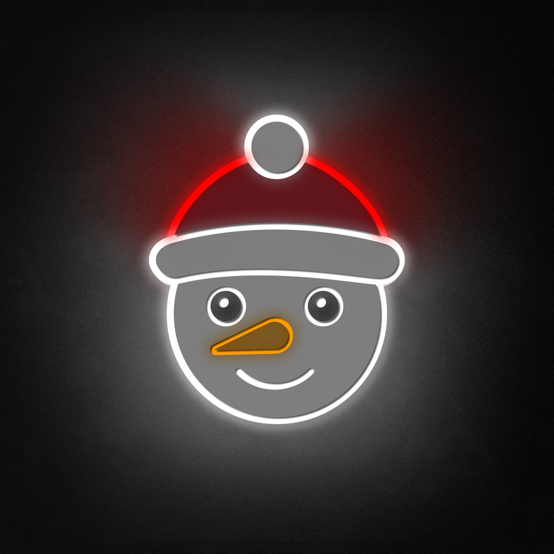 "Snowman Face" Neon Like Sign