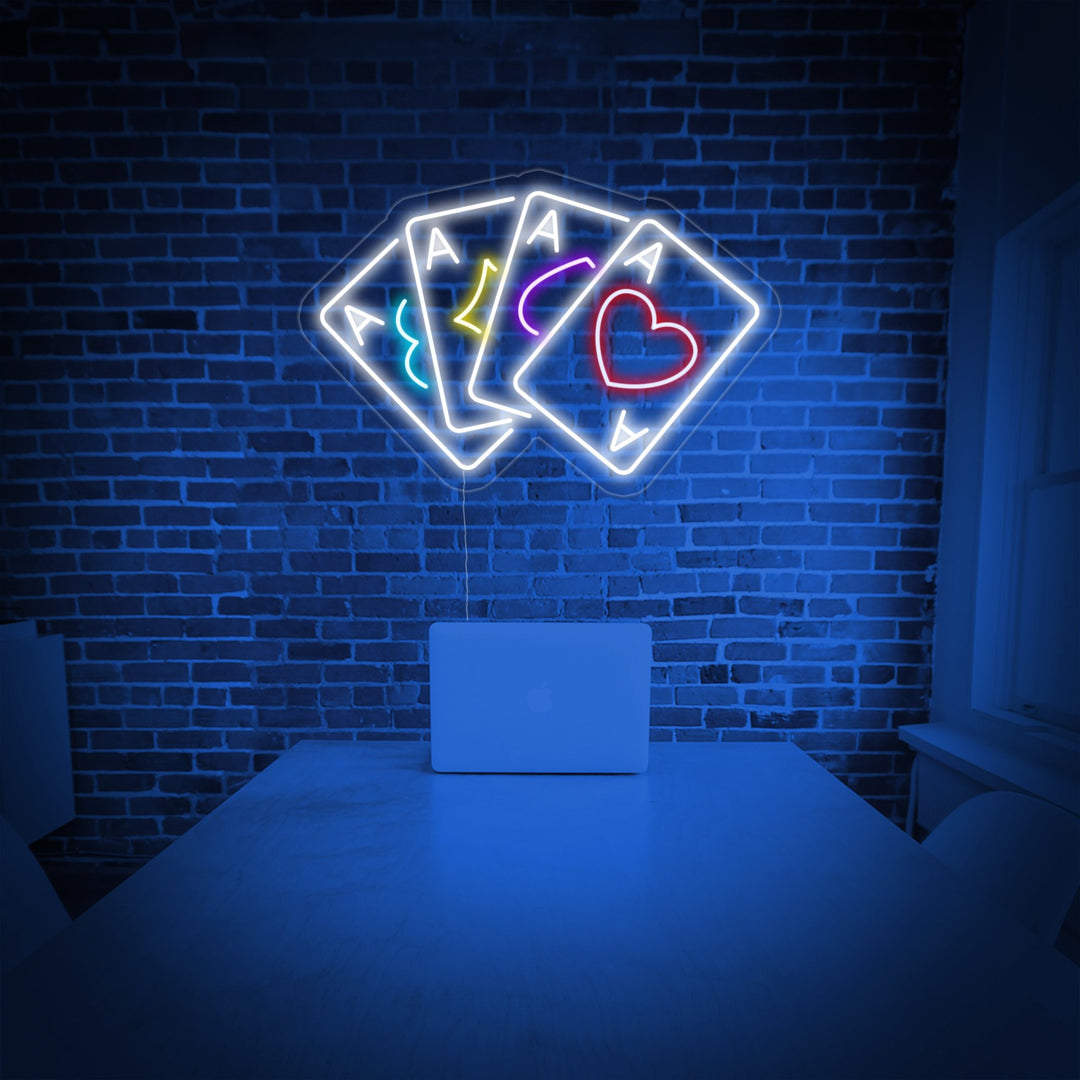 "Poker" Neon Sign, Casino Neon Sign, Gaming Room Decor